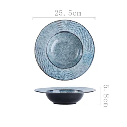 Nordic style Hotel Restaurant&home straw hat shaped oval ceramic dish matte&frosted dinner lunch soup  Salad Pasta Plate