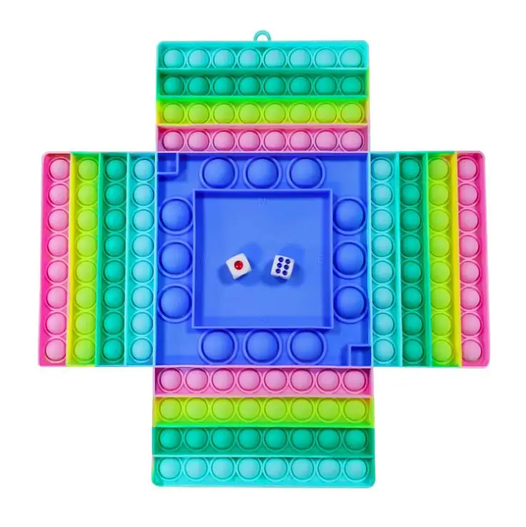 4 people playing Big Pop Dice Game Fidget Toy manufacturer cheaper Interactive Jumbo Stress Relief Figetget Toy