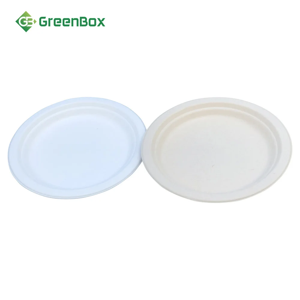 High Quality Good Price Sugarcane Bagasse Tableware Round Plate Disposable Paper Plate