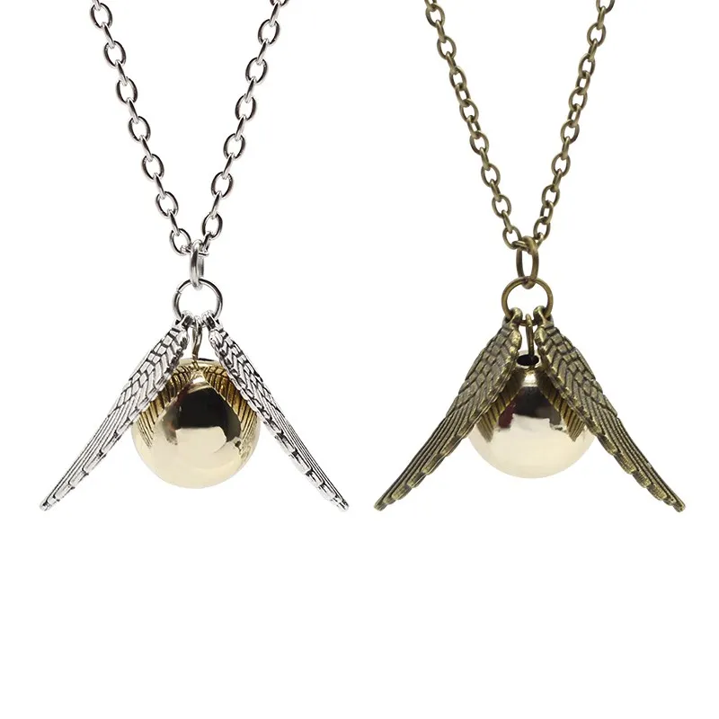 Christmas Gift Halloween Cosplay Jewelry Deathly Hallows Rings Golden Snitch Timer Turner Pendant Charms Necklace