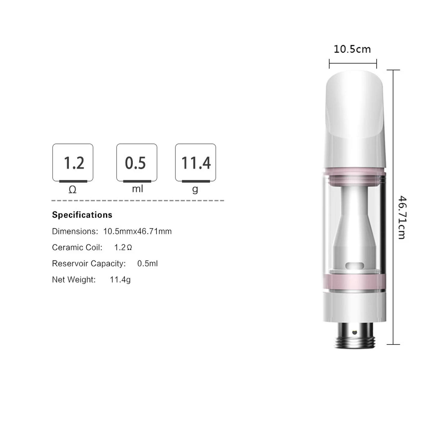  Сигарета стеклянный бак пустой Cbd все керамические Vape картридж