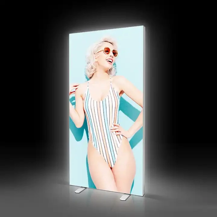 shopping mall advertising sign box wall mounted single side led backlit tension fabric light box