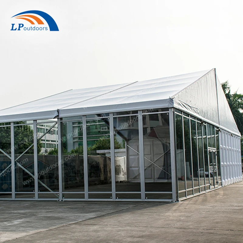 20x20 40 50m Outdoor aluminum Frame glass wall large big party storage tent for exhibition and event