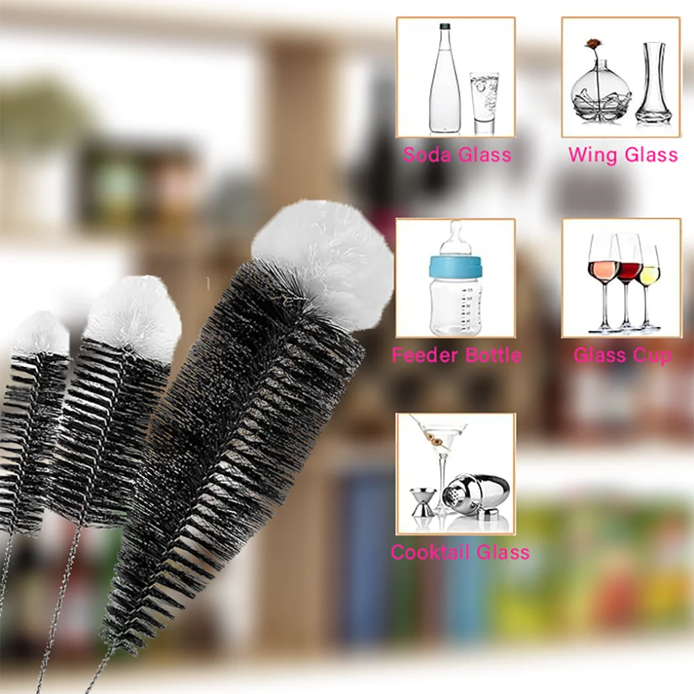 Long Glass Cleaner Hand Cleaning Scrub House Washing Household Kitchen Instrument Keyboard Brushes Tank Lab Handle Brush
