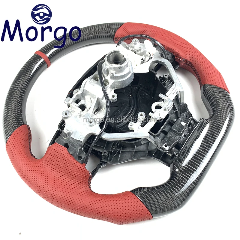 Fit for Lexus RX GS GX IS 250 350 IS200T IS300H Red Leather Carbon Fiber Steering Wheel