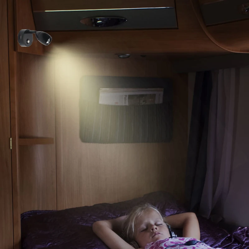 COB 2W 12V RV Boat RGB LED Reading Light with Touch Control Switch f Ceiling Spot light Touring Car RV Yacht Universal lights