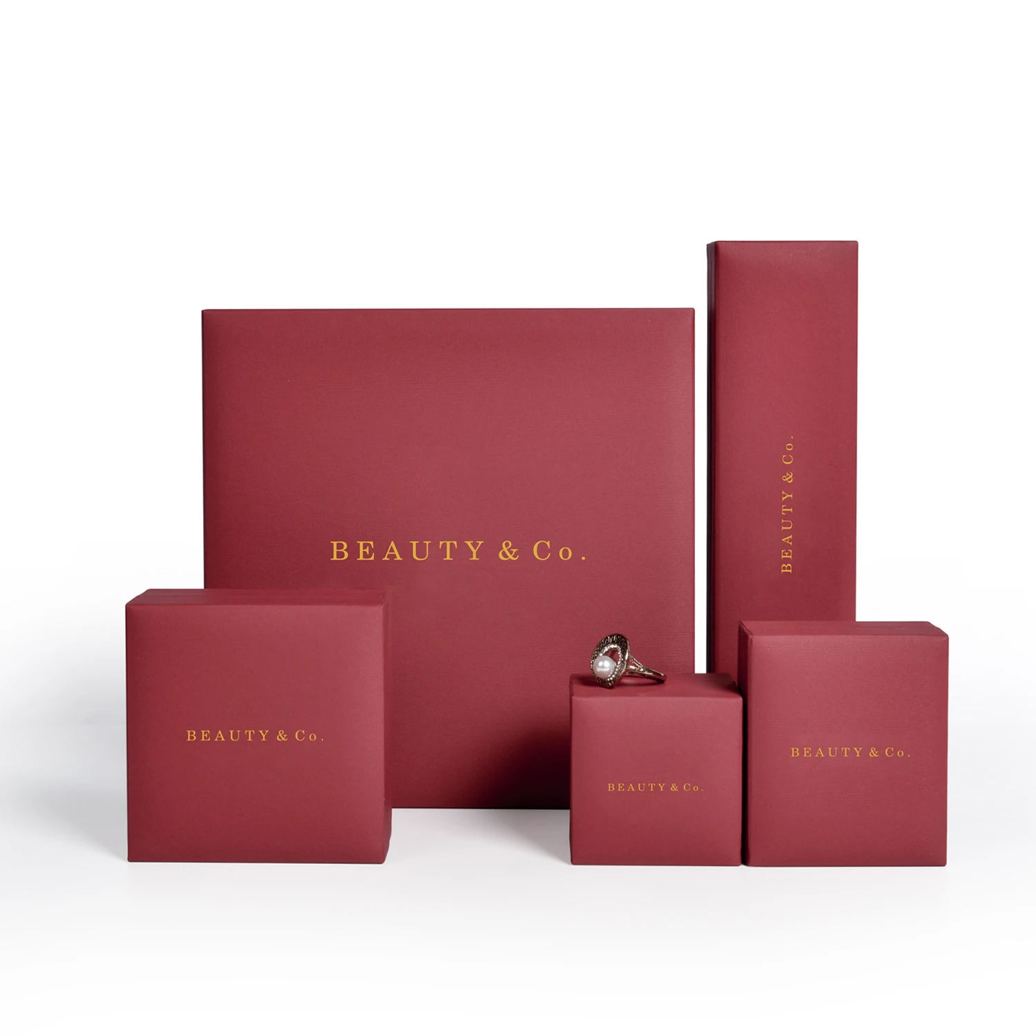 Оптовая продажа роскошное красное кольцо ожерелье браслет упаковка ювелирные изделия подарочные коробки для женщин