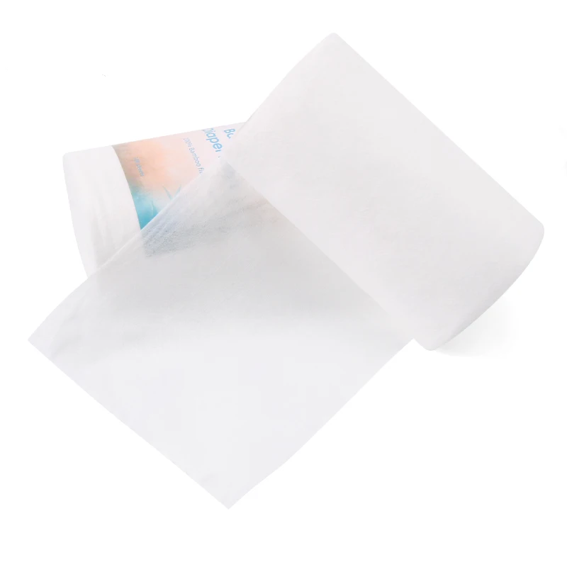 100% Biodegradable Bamboo Disposable Cloth Diaper Liners 19x28cm Flushable Nappy Liners Roll 100 Sheets Per Roll