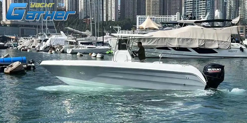 Gather Yacht 25ft Fiberglass Fishing Bait Boats Made in China for Sale