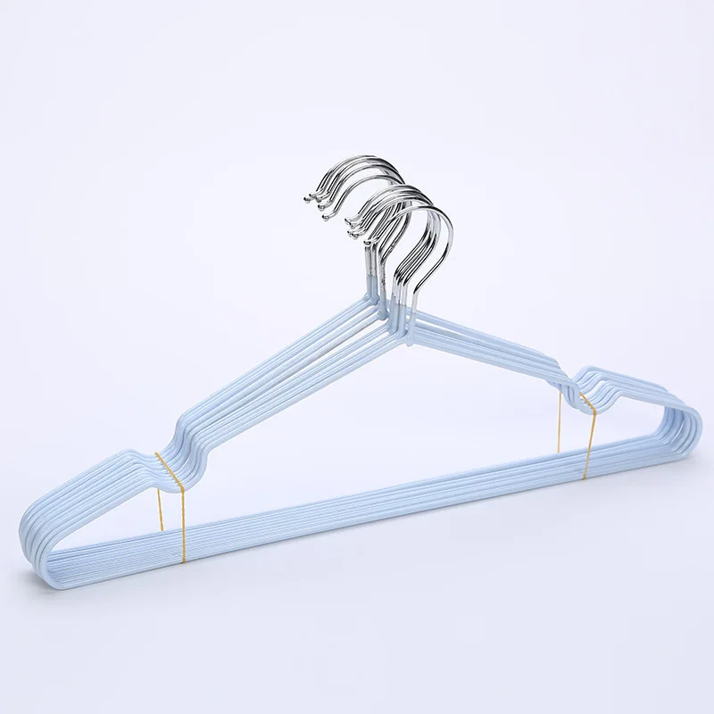 Wholesale plain seamless cheap metal wire hanger non-slip metal clothes hanger