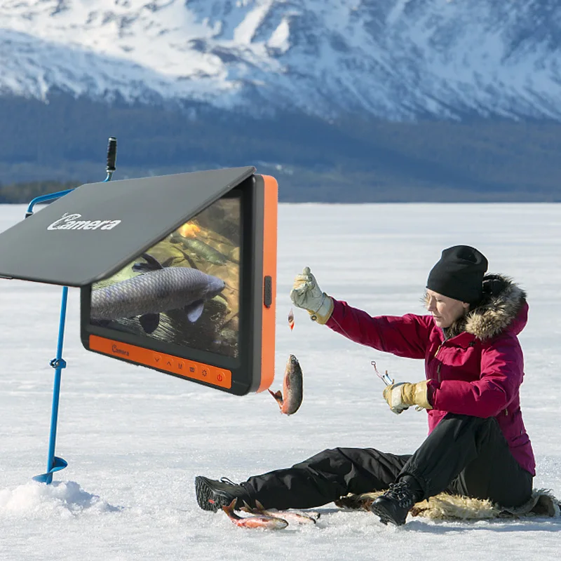 Wohuole Portable Fish Finder Camera 7 Inch 20M Underwater Fishing Camera with LCD Monitor for Ice Lake Sea Boat Kayak Fishing
