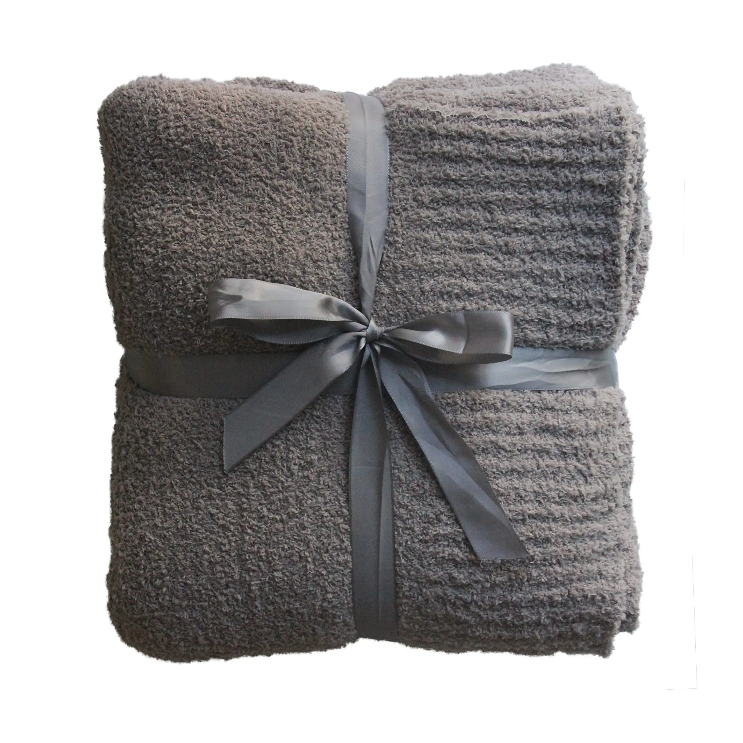 High Quality brushed polyester knitting fabric for blanket chunky knit blanket organic baby knit