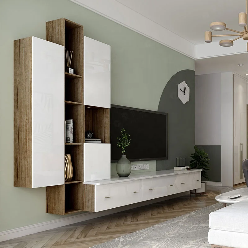 SUOFEIYA TV Stands Wood TV Cabinet Wall Mounted Set 2020 Living Room Furniture Modern Wooden Customer Designs Acceptable OEM ODM