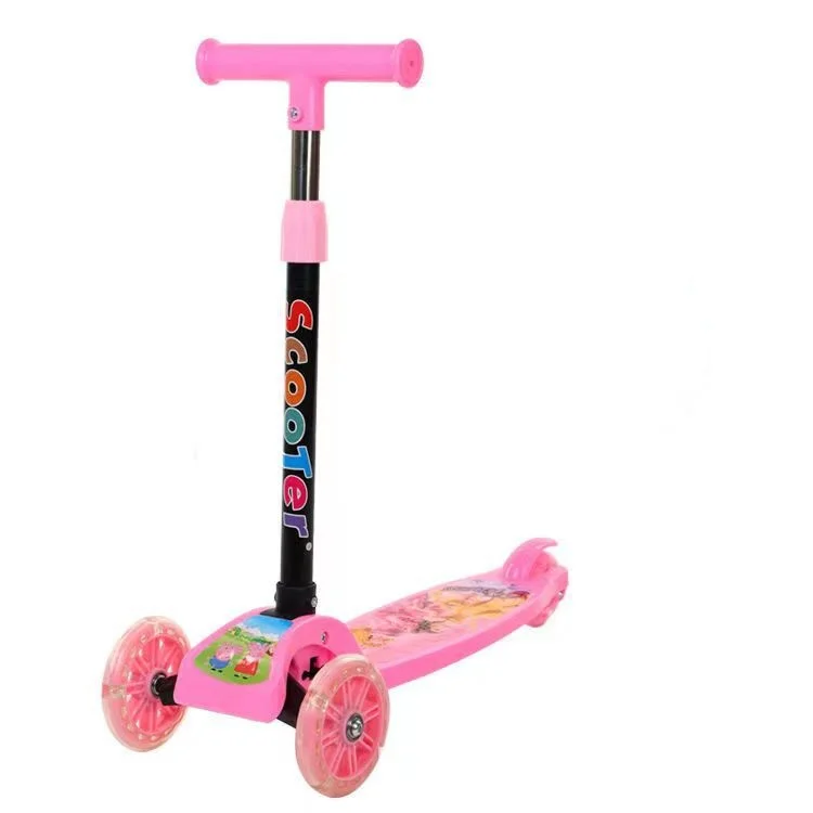Foldable 3 wheels Kick Scooter For Children Kids Cartoon Scooter for 2-12 Years Kids