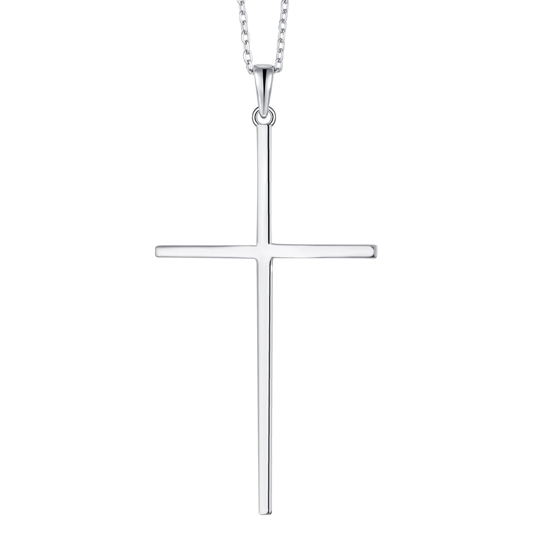 Wholesale America Hiphop Jewelry plain polished 925 sterling silver tiny cross pendant necklace