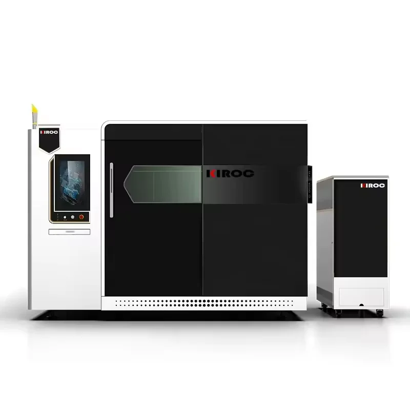 KIROC Full Covered Plate Fiber Laser Cutting Machine 1000w-6000w with Exchange Table