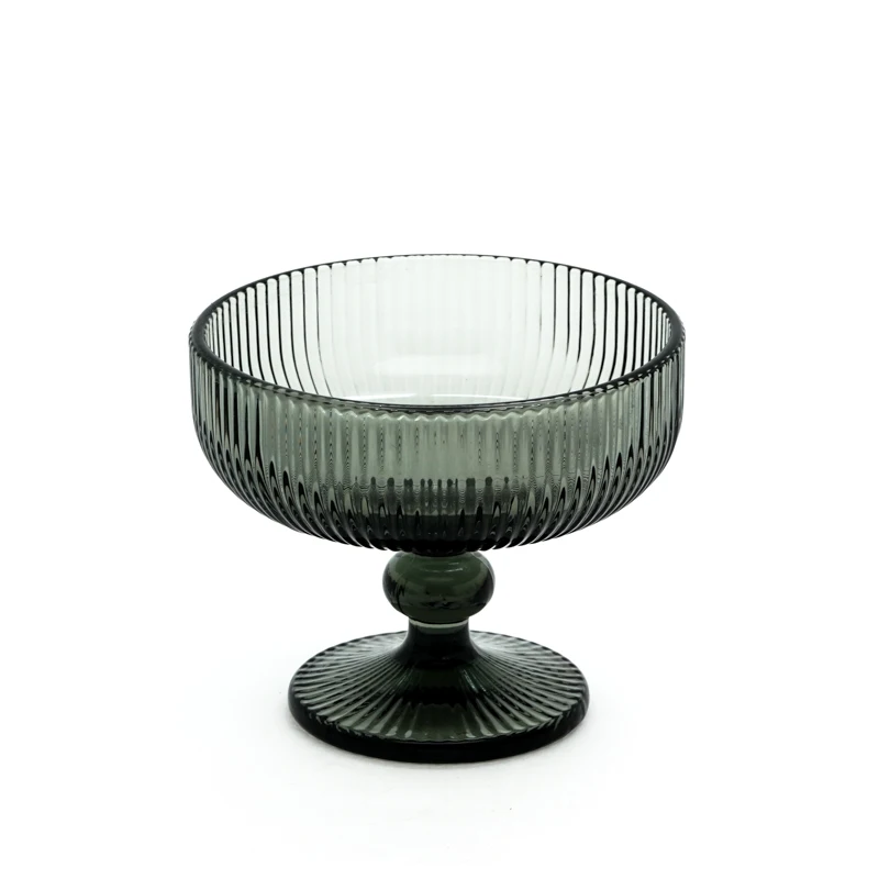 Wholesale New Collection Solid Color Glass Goblet Ice Cream Glasses Cup