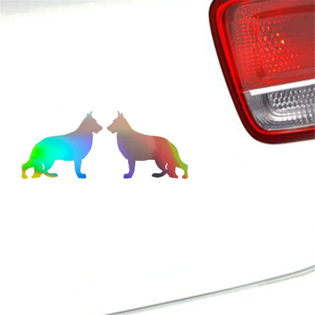 Two Shepherd Pet Dog Graphic Fun Sticker Car Window Removable Art Vinyl Decal Gift Die Cut Decals Laptop Window Glass