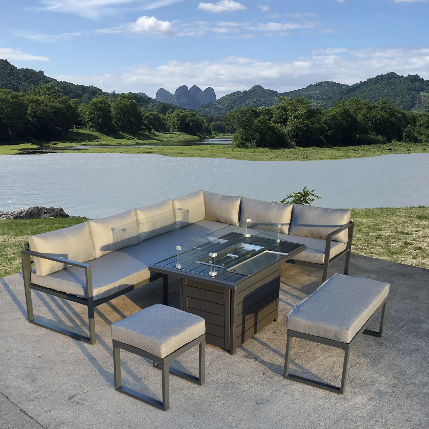 High End Customer Only Deluxe Rustproof Sofa Outdoor Table And Chair Set, Waterproof Outdoor Furniture,  Nordic Sofa Garden Sets