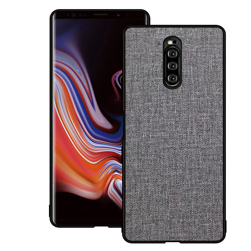 
High Quality Leather Soft TPU Frame+PC Shockproof Canvas Grain Phone Case For Sony Xperia 1III Xperia ACE II 