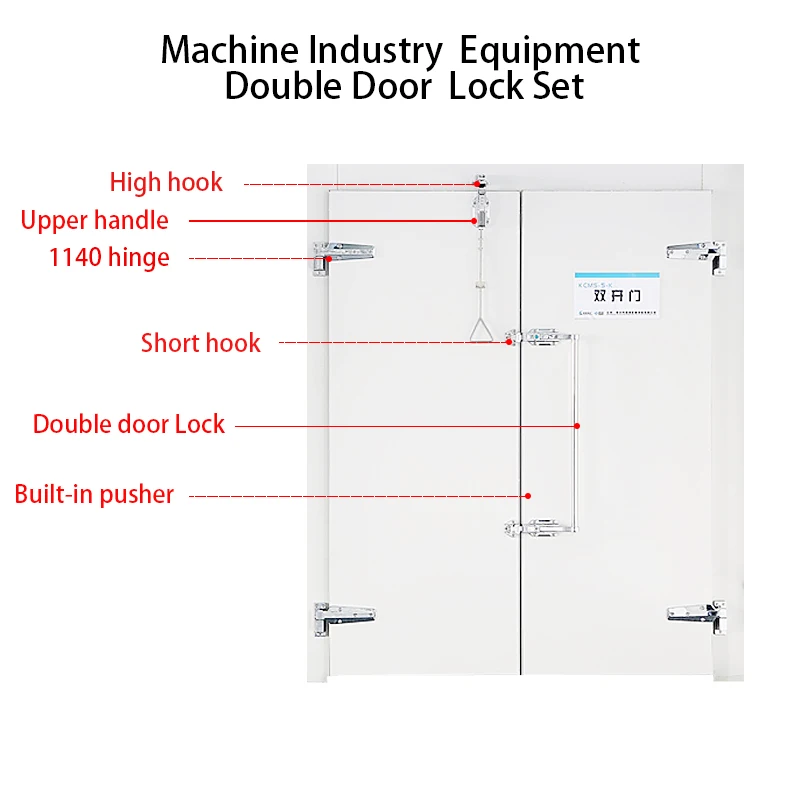 Zinc alloy Double Door Fitting Cold room door lock and hinge