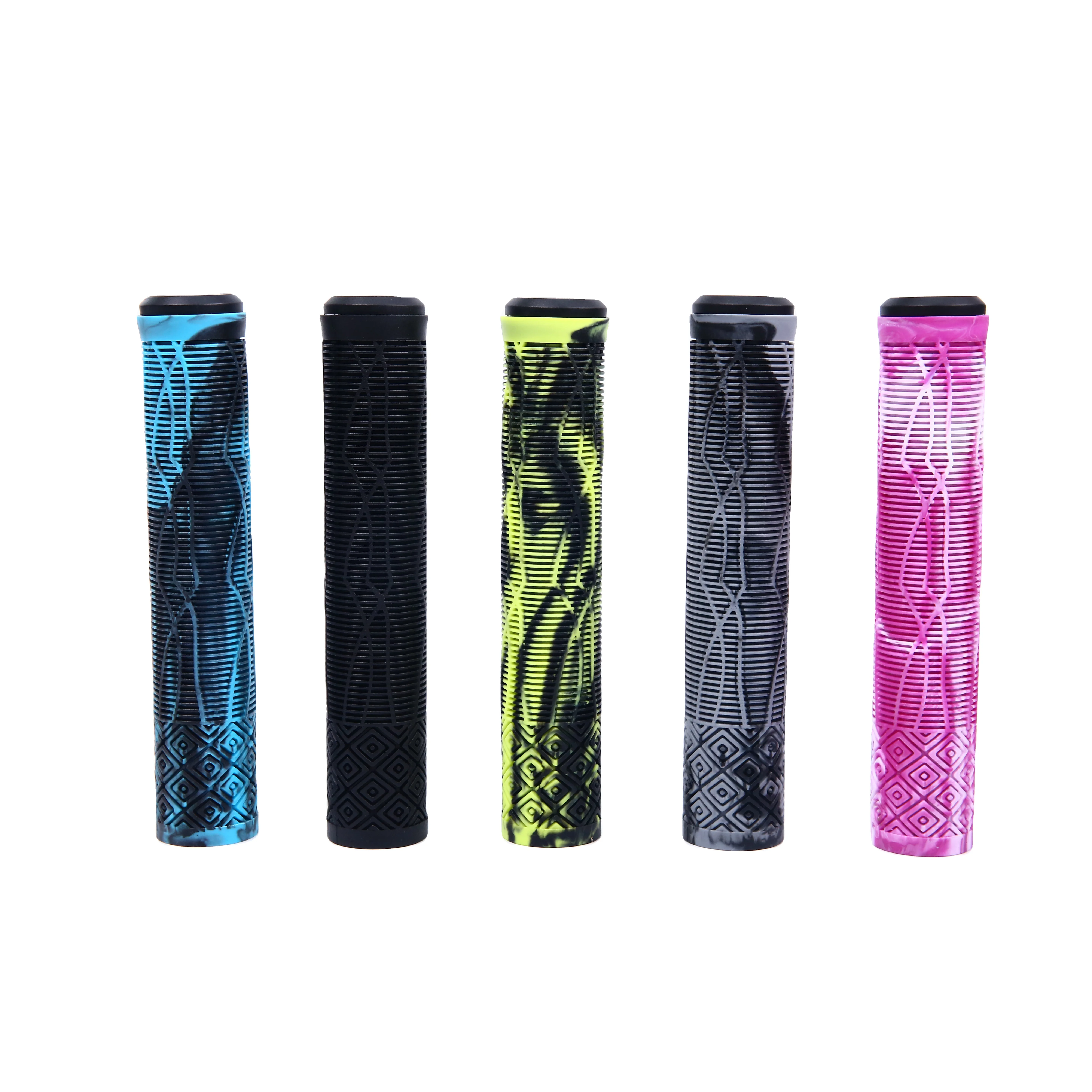 KMOTION TPE colorful Non-lock  2 mix color soft MTB  part anti skid mountain bicycle grips