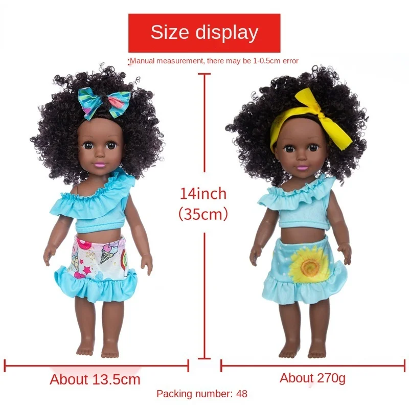 Hot Sale Realistic Lifelike African American Newborn Kids Children Mini Girl Toy Set Silicone Black Reborn Baby Doll