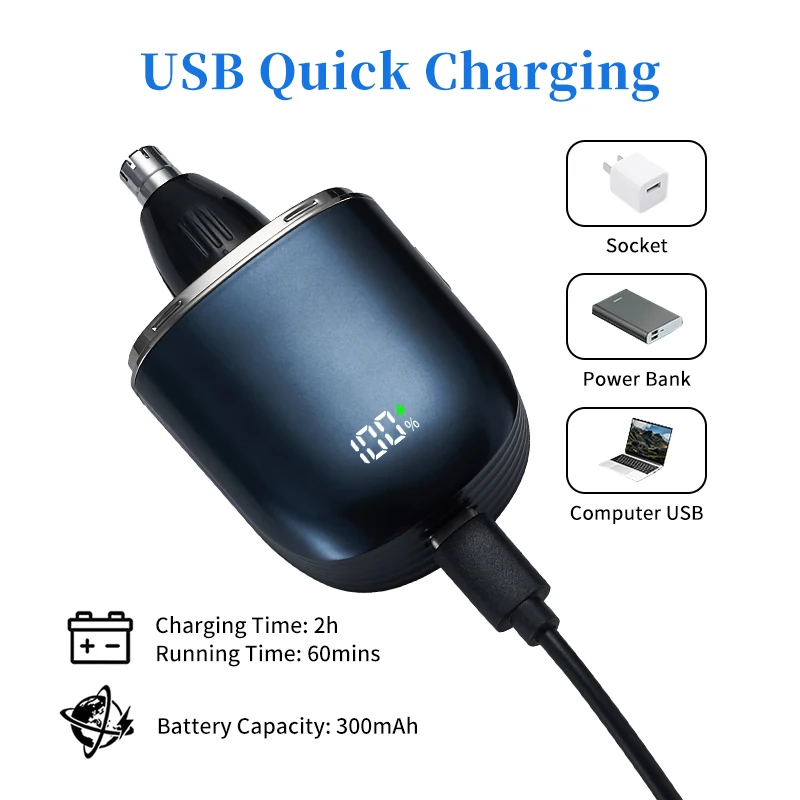 6 In 1 Multifunction Painless Usb Body Epilator Hair Remover Nose Beard Eyebrow Trimmer Men Shaver Mini Nose Hair Trimmer