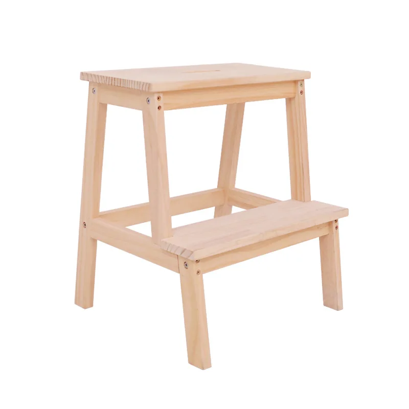 Wholesale Home Furniture Multifunctional Wooden frame Solid Wooden Square Stool Stepping Storage Rack Wood Flower Shelf