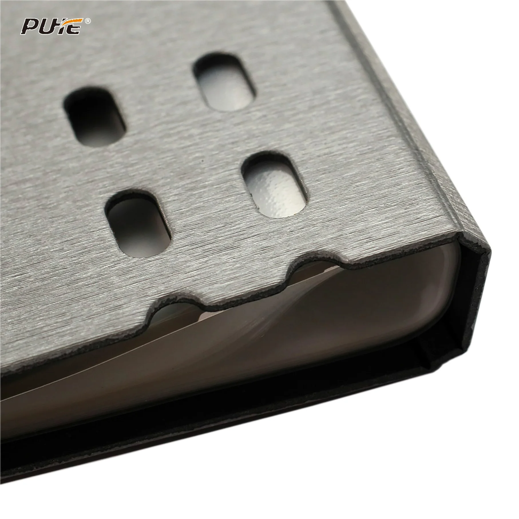 Luxury silver brushed pattern PP foam plastic material hot sale A4 transparent book display A4 display folder