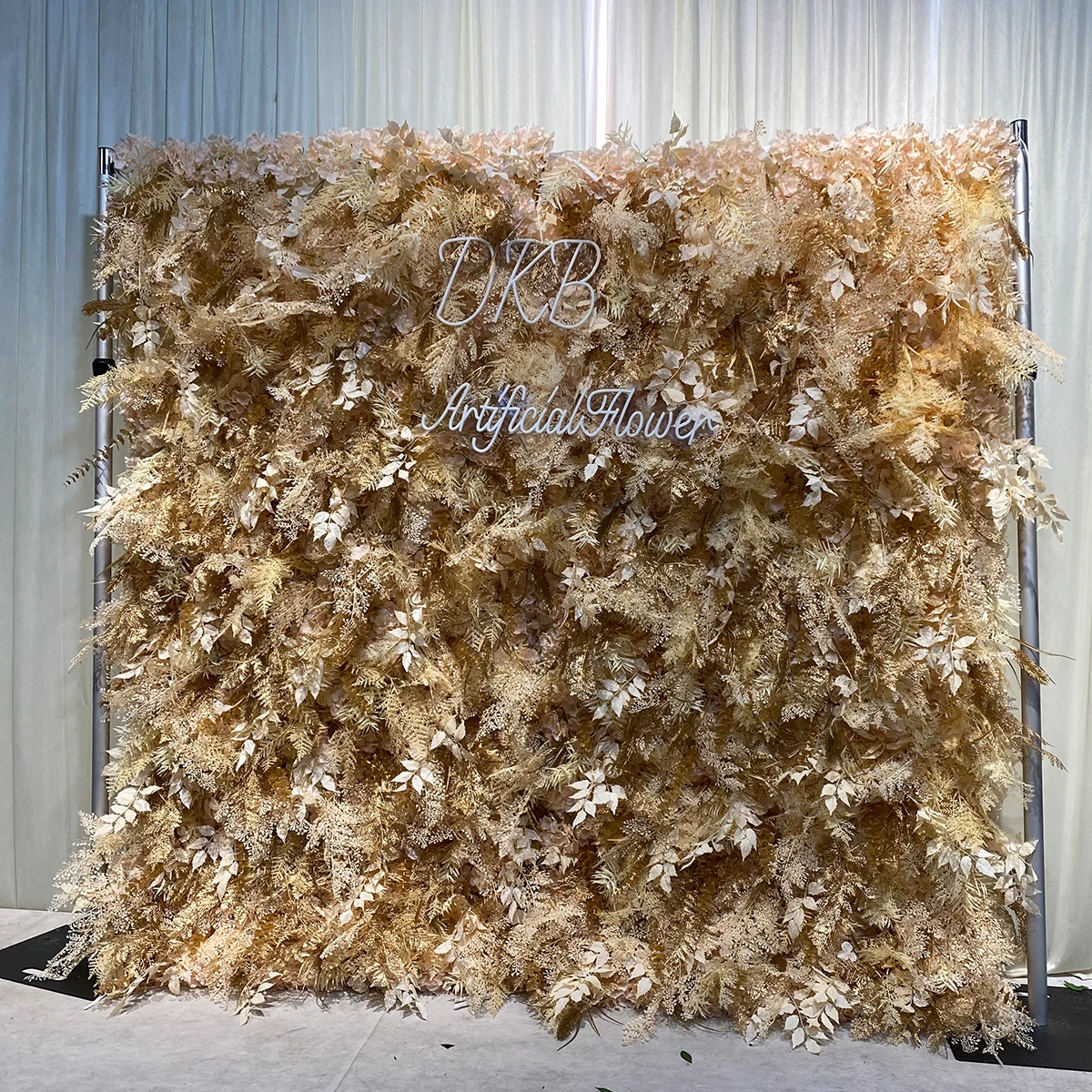 DKB artificial roll up flowers backdrop wall decoration for wall decoration