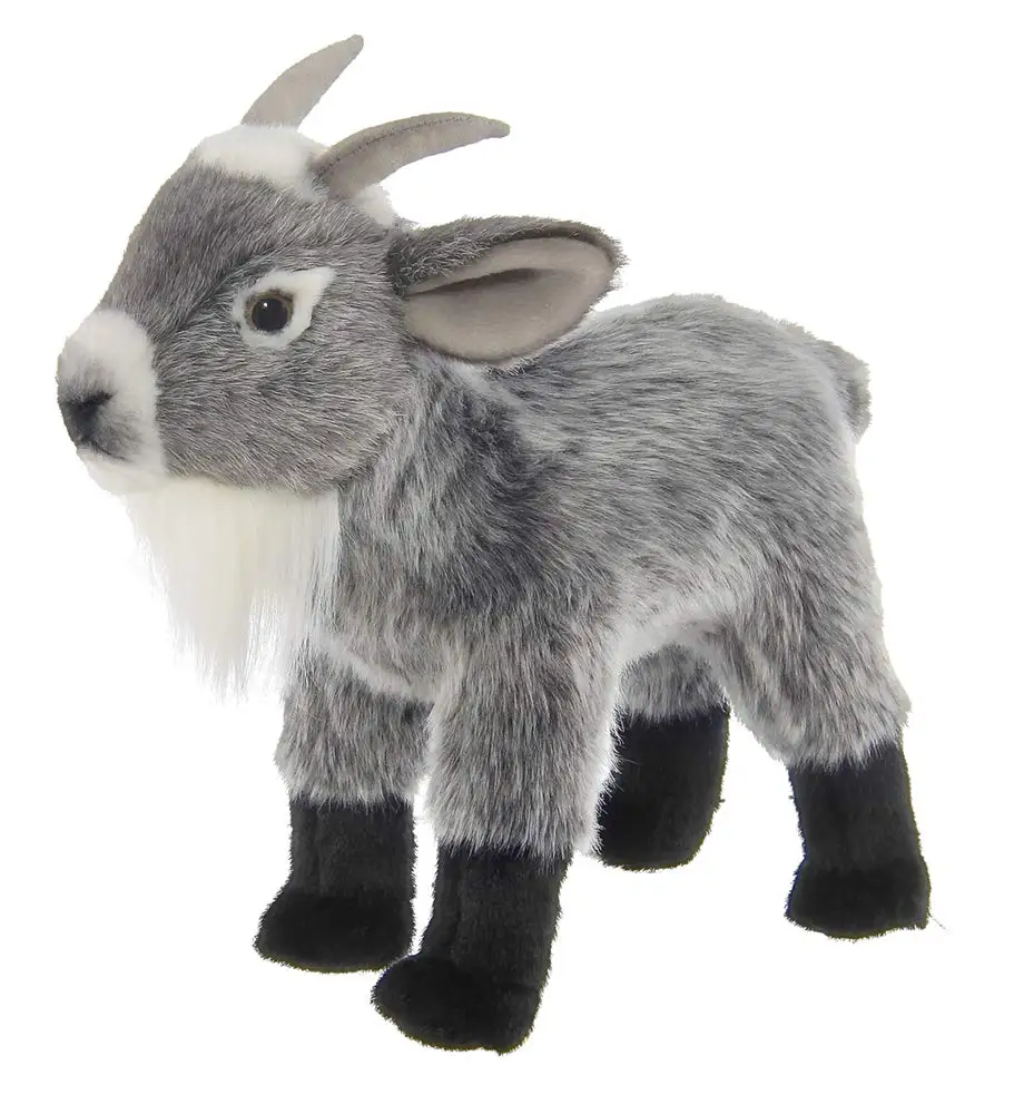 Customized Simulation Stuffed Animal Soft Plush Gray Goat Toy