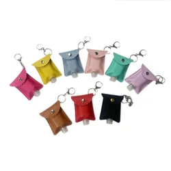 New Product Ideas 2021 30Ml Mini Bag Sublimation Wall Gel Pu Leather Silicon Hand Sanitizer Bottle Holder Keychain With Kids