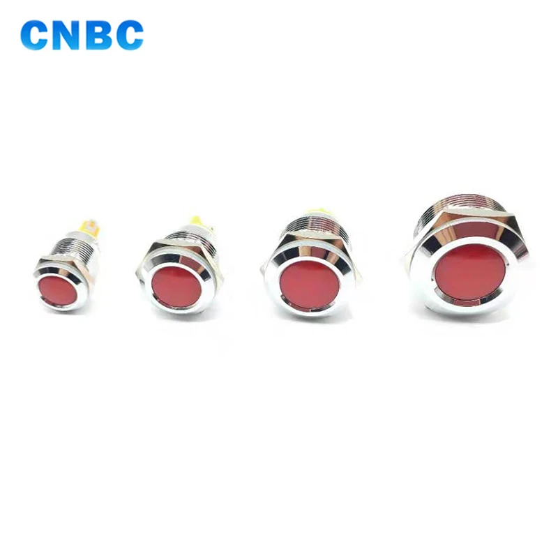 
IP67 metal 12mm diameter red yellow metal panel led indicator light with terminal pins 
