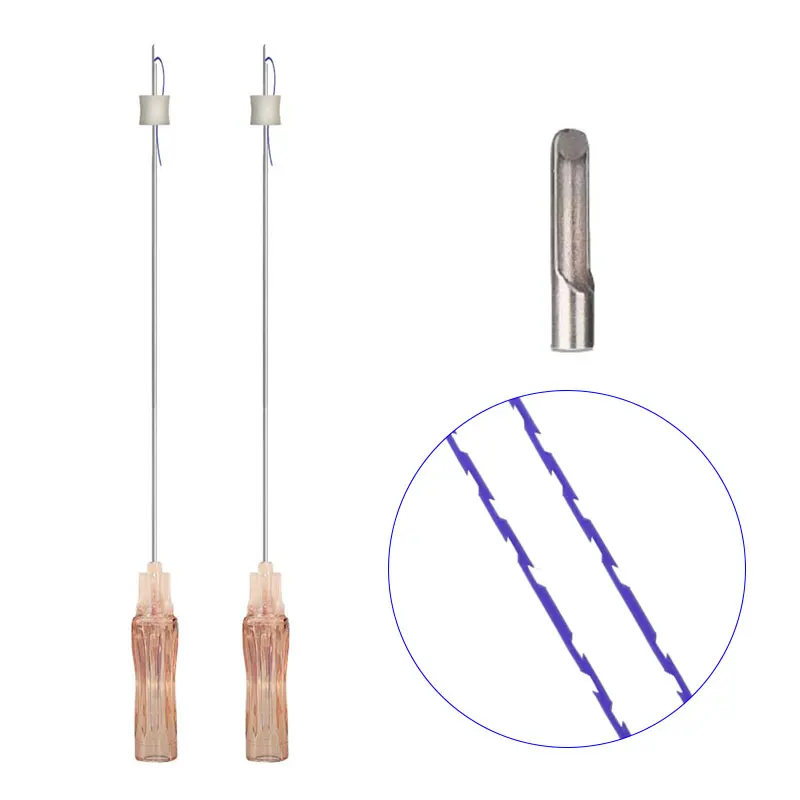 Korea wholesale spring tensor molding sharp 19G 100mm wrinkle remover v line facial lifting PDO thread