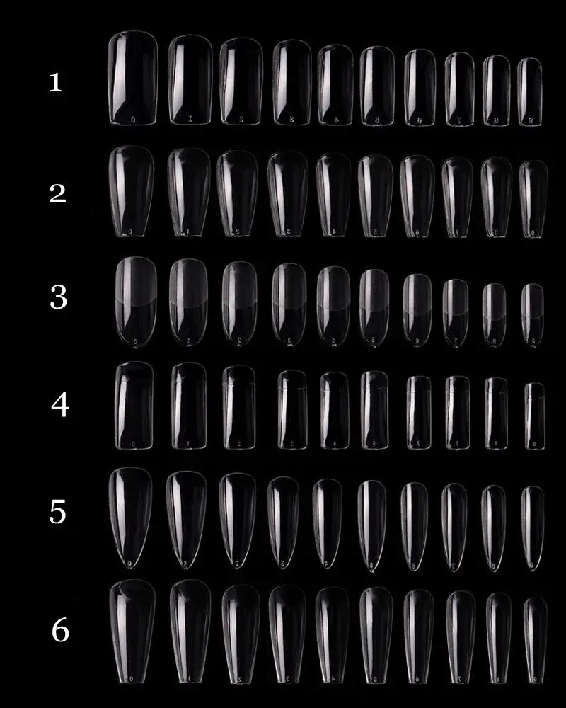 Wholesale Nail Tips Long Transparent Frosted Artificial Nail Tips Half Cover Extended False Nails