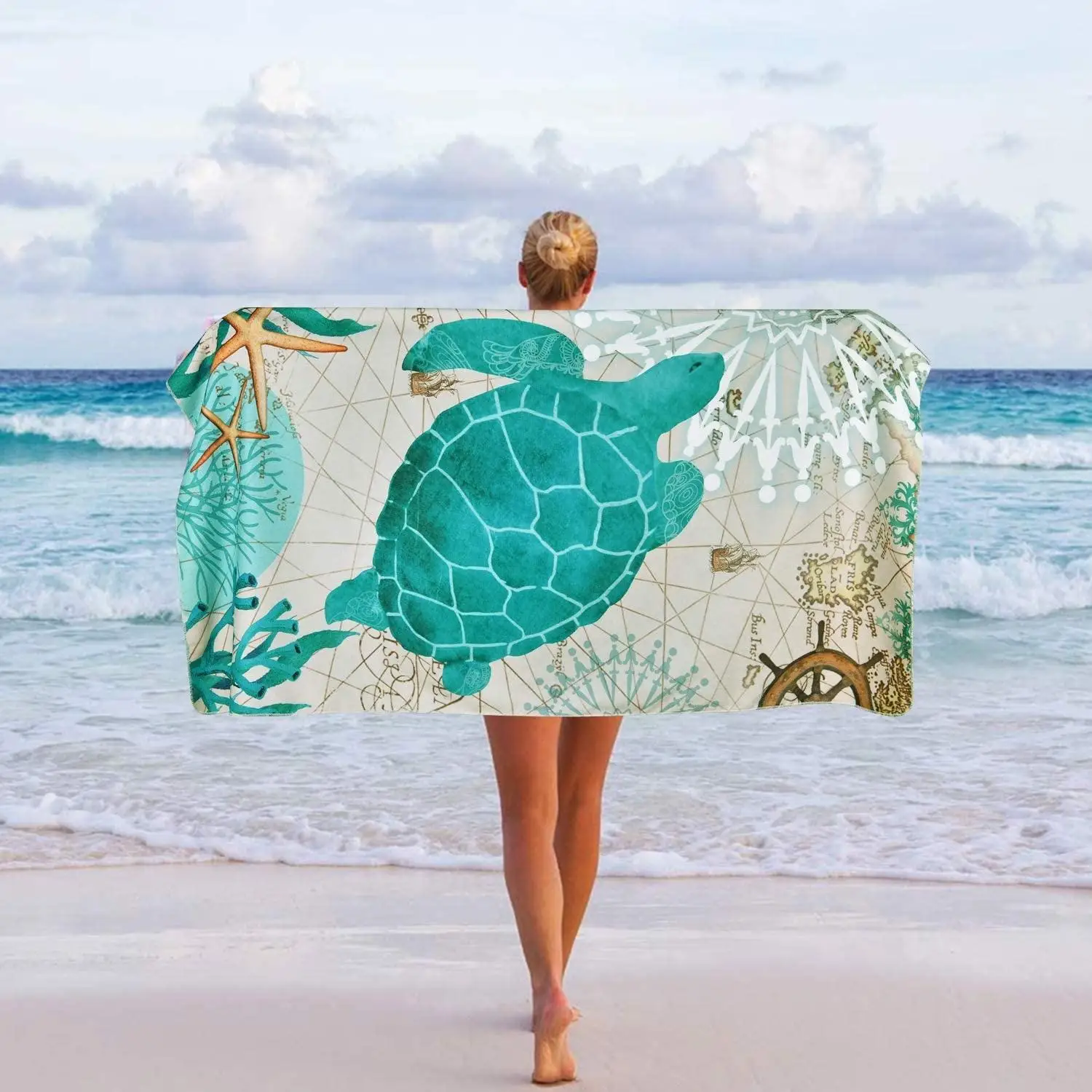 Hot Selling Quick Dry Microfiber Waffle Organic Beach Towel with Customized logo