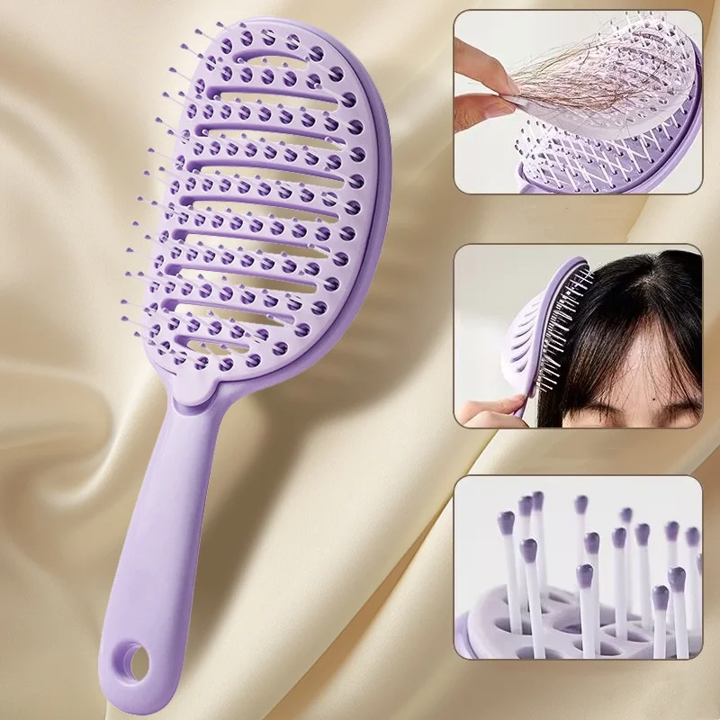 Wholesale Self-cleaning Cushion Blow Dry Wet Vented Hair Brush Manufacturing Pp Professional Brand Design Your Own Hair Brush