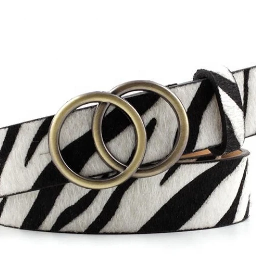 Wholesale Double Ring Soft Faux Dress Waist Fashion PU Leather Women Belt For Jeans