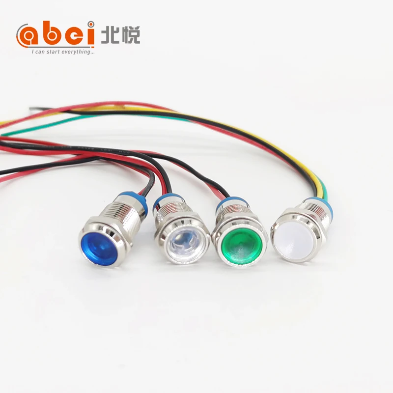 10mm 2pin Waterproof Signal Pilot Lamp metal led mechanics works lamp