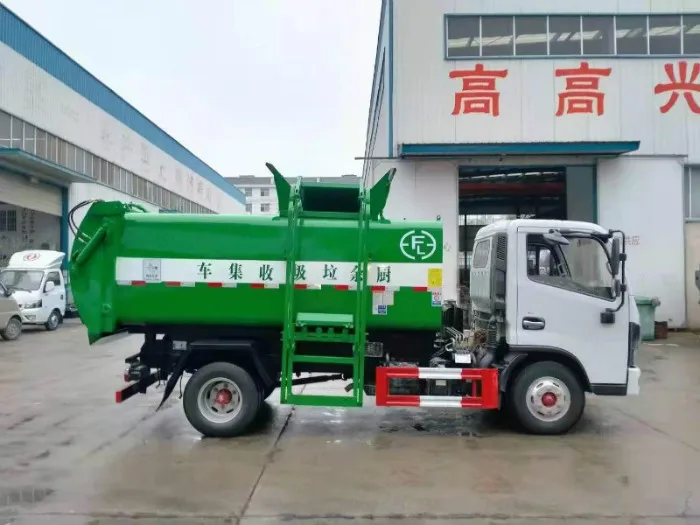 Dongfeng round tank hydraulic lifting kitchen garbage truck