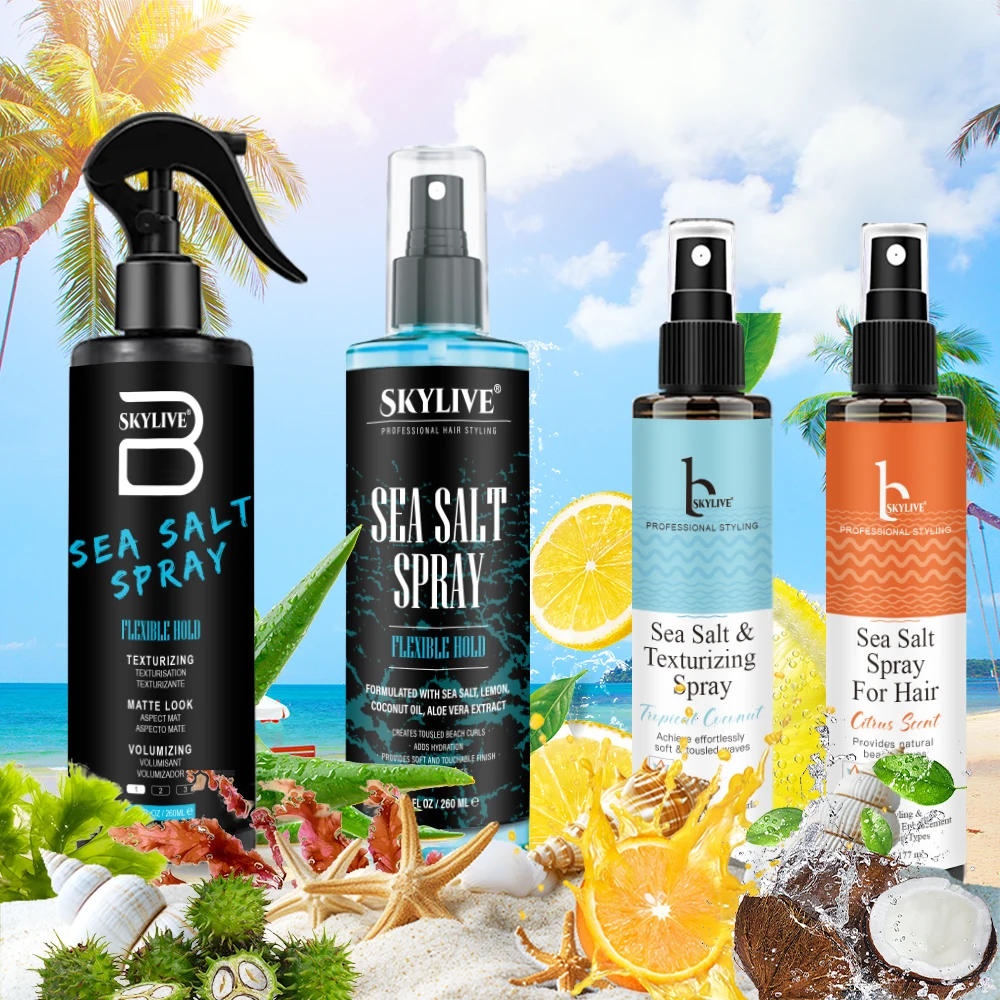 Skylive Anti Hair Loss Sea Salt Spray Based Red Algae Extract Texturizing Hair Spray Beach Texture Hair Matte Finish 177ml