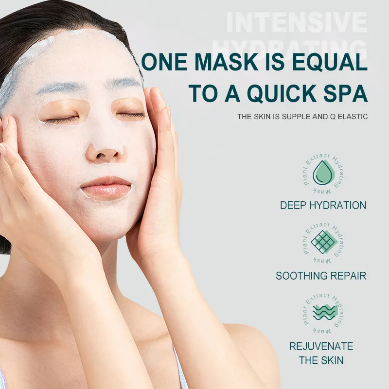 Natural Plant Cucumber Aloe Vera Avocado Extract Skin Care Moisturizing Korean Beauty Facial Sheet