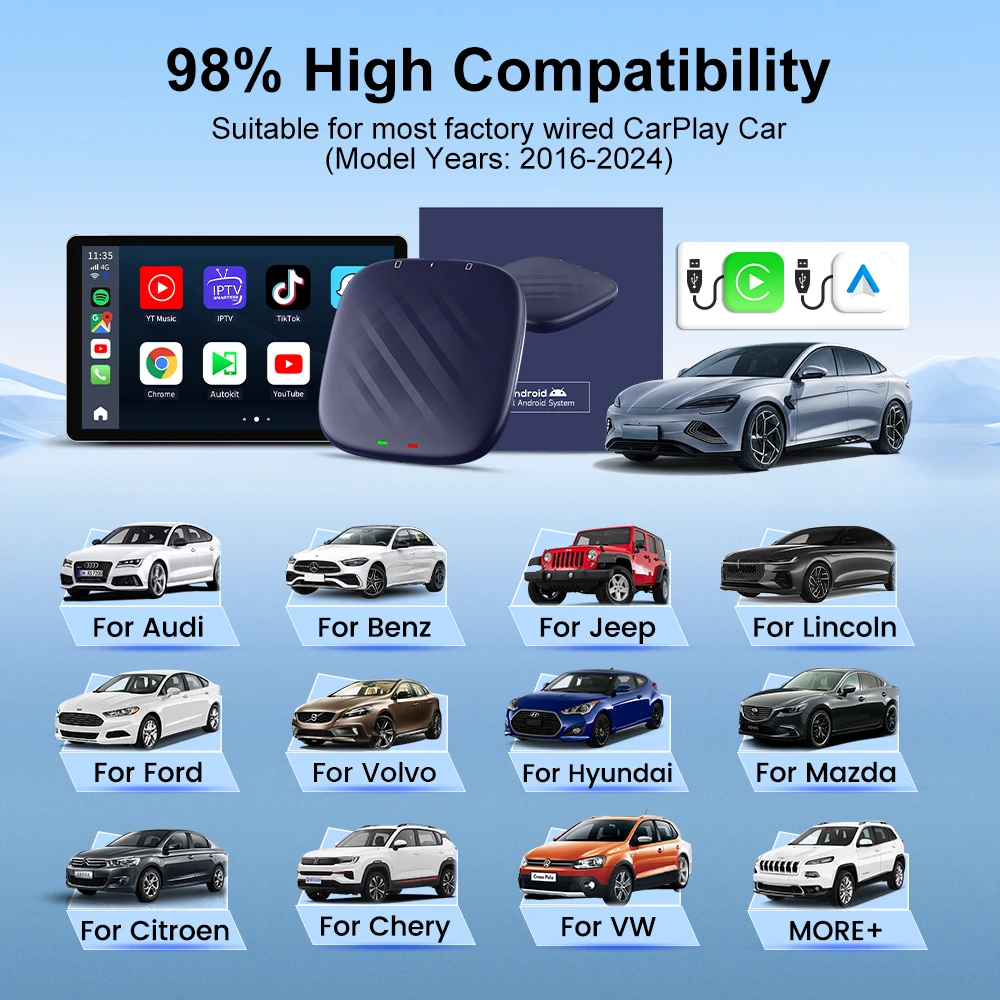Carlink Car Tv Android Auto Tbox Plus 64GB 128Gb Wireless Ai Smart Box Car Play Dongle Appl Multimedia Carlinkit Carplay Adapter