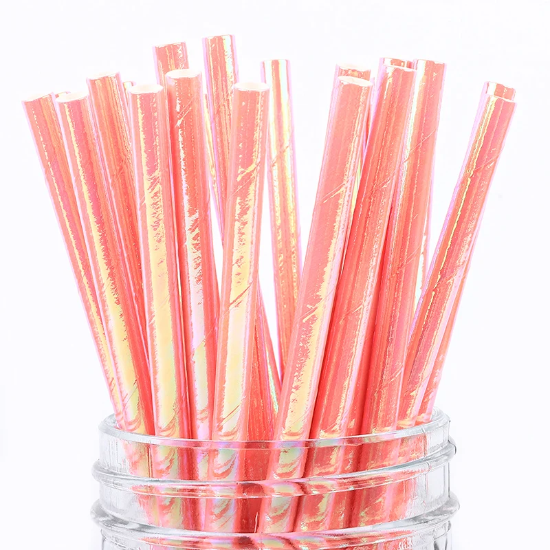 2021 biodegradable laser 6*197mm paper straw paper material