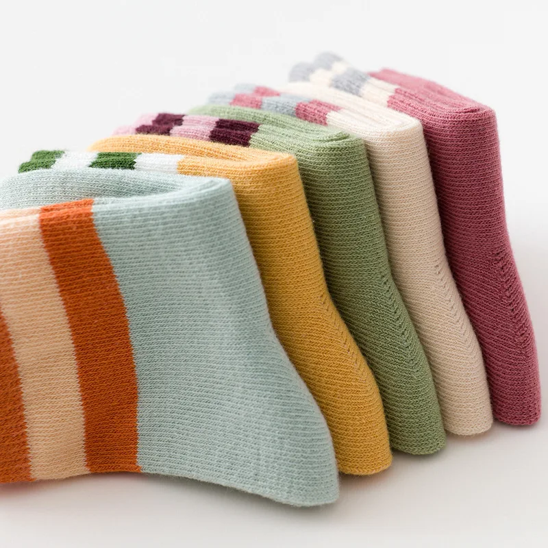 Stripe Kids Winter Socks Good Elastic Kids Crew Socks Colorful Boy Novelty Sock Sea
