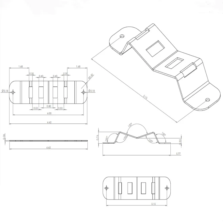 Alloy Copper Stamping Parts Processing H65 H62 Brass Battery Conductive Sheet Connecting Piece Terminal Stamping Bending Forming