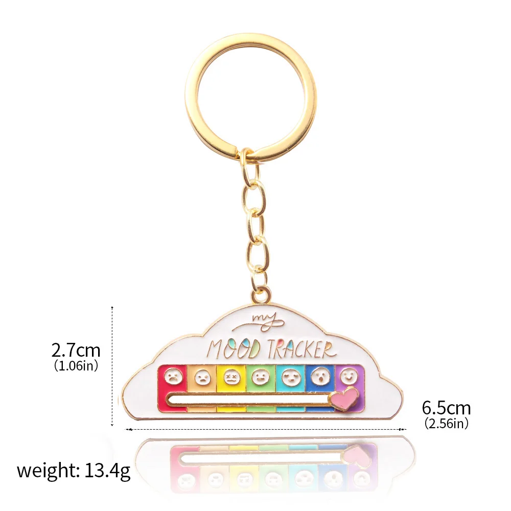 Cute Cartoon My Emotion Manager Cloud Keychains Emotion Zinc Alloy Metal Social Battery Keychain Charms