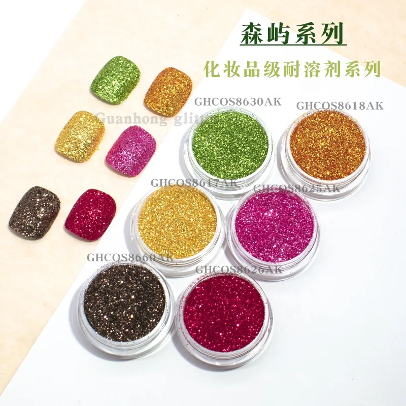 2023 Solvent Resistant High-Flash Titanium Crystal Series Cosmetic Grade Glitter Makeup Eyeshadow Body painting