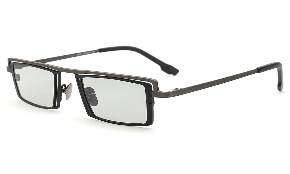 7768 New high-end luxury personality retro rectangular color all-titanium Polaroid sunglasses for men and women reading glasses